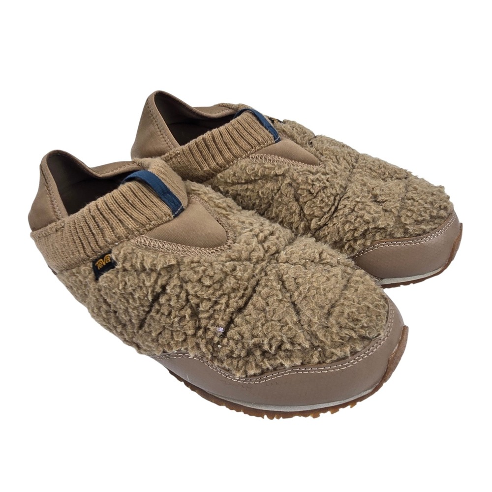 Teva ReEmber Shearling Quilted Slip On Moccasin Shoes Tan Womens 9 1120163 Cozy